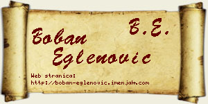 Boban Eglenović vizit kartica